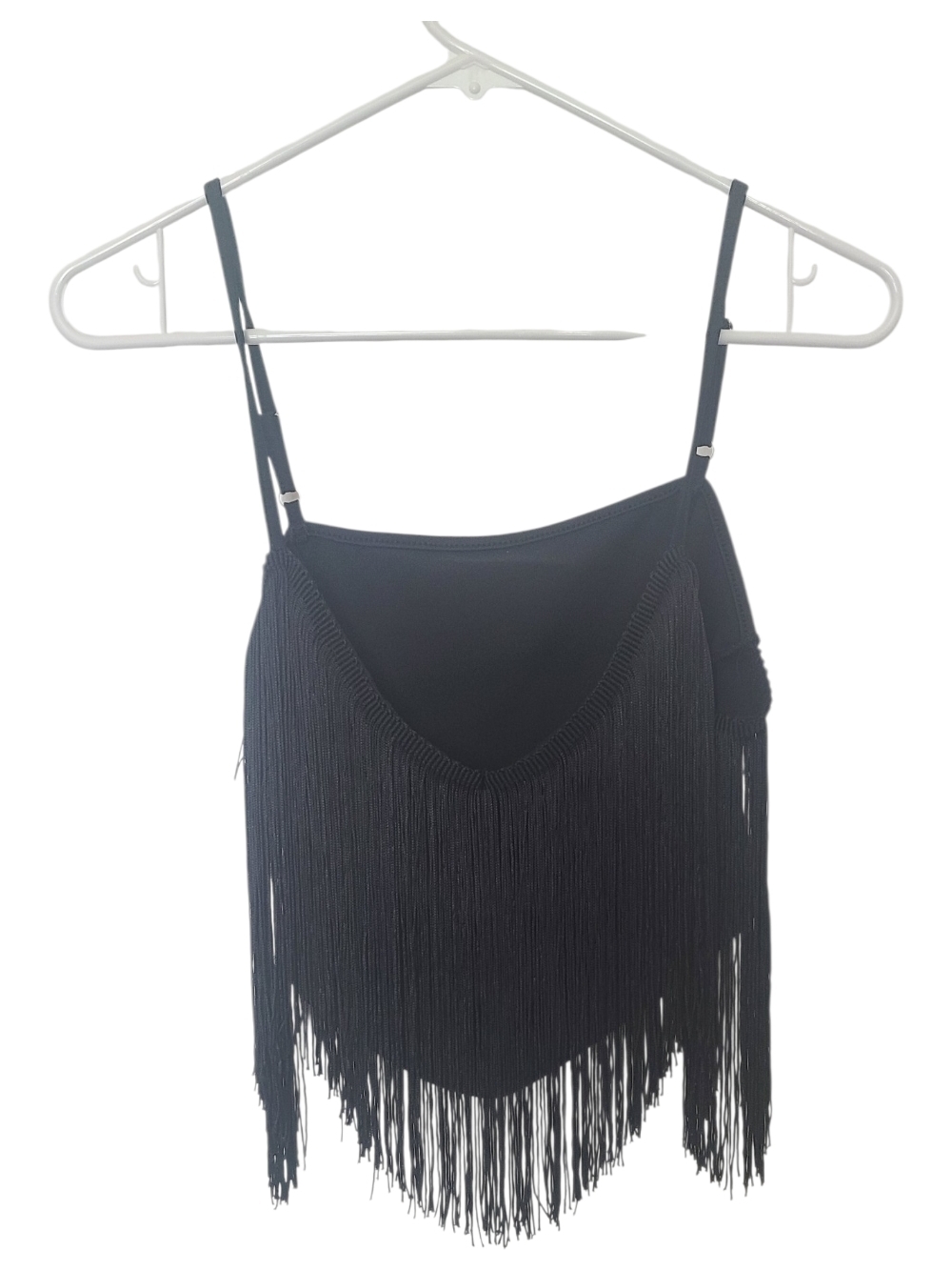 SHEIN Black Fringe Spaghetti Strap Camisole